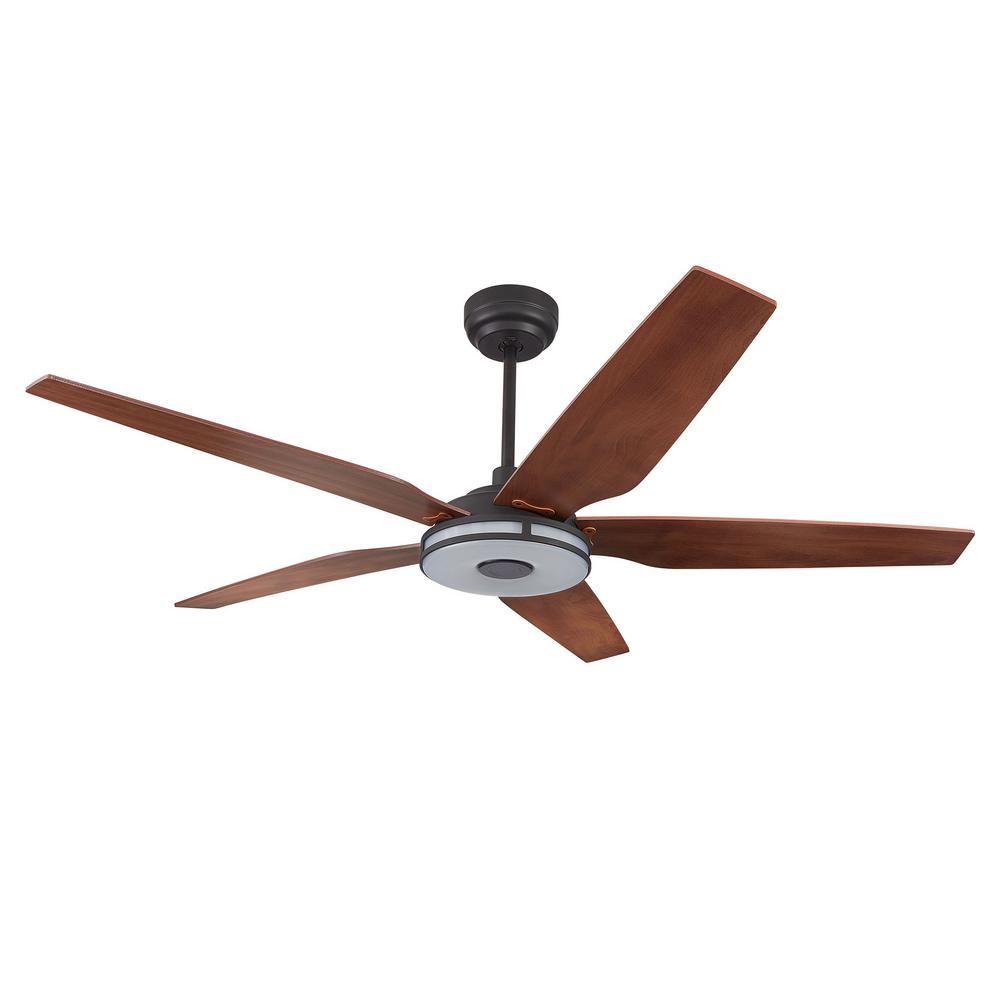 CARRO Explorer 56 in. Integrated LED Indoor Black Smart Ceiling Fan