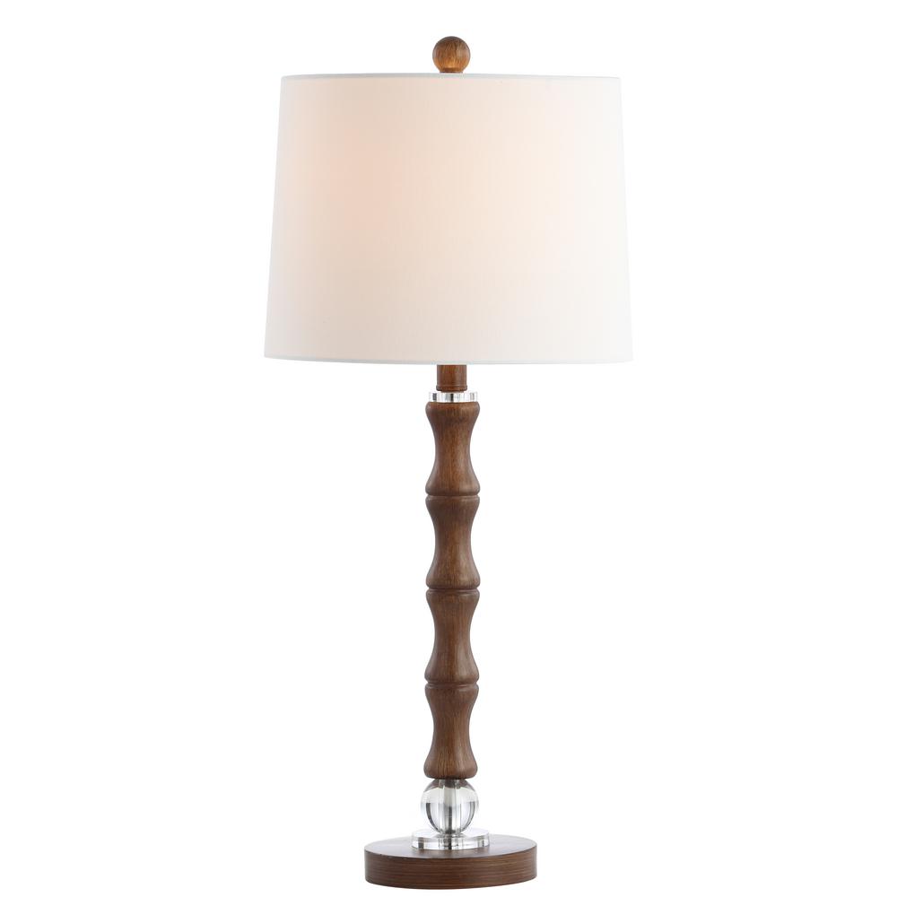 wood and white lamp