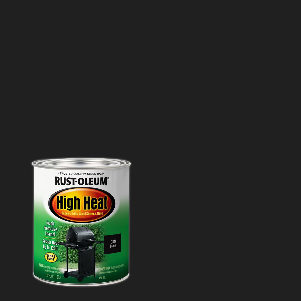 Rust-Oleum Specialty 1 Qt. High Heat Satin Bar-B-Que Black Enamel Paint ...