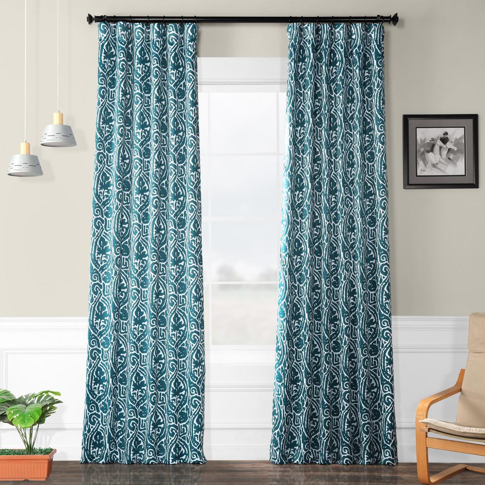 Exclusive Fabrics Furnishings Abstract Teal Green Blackout