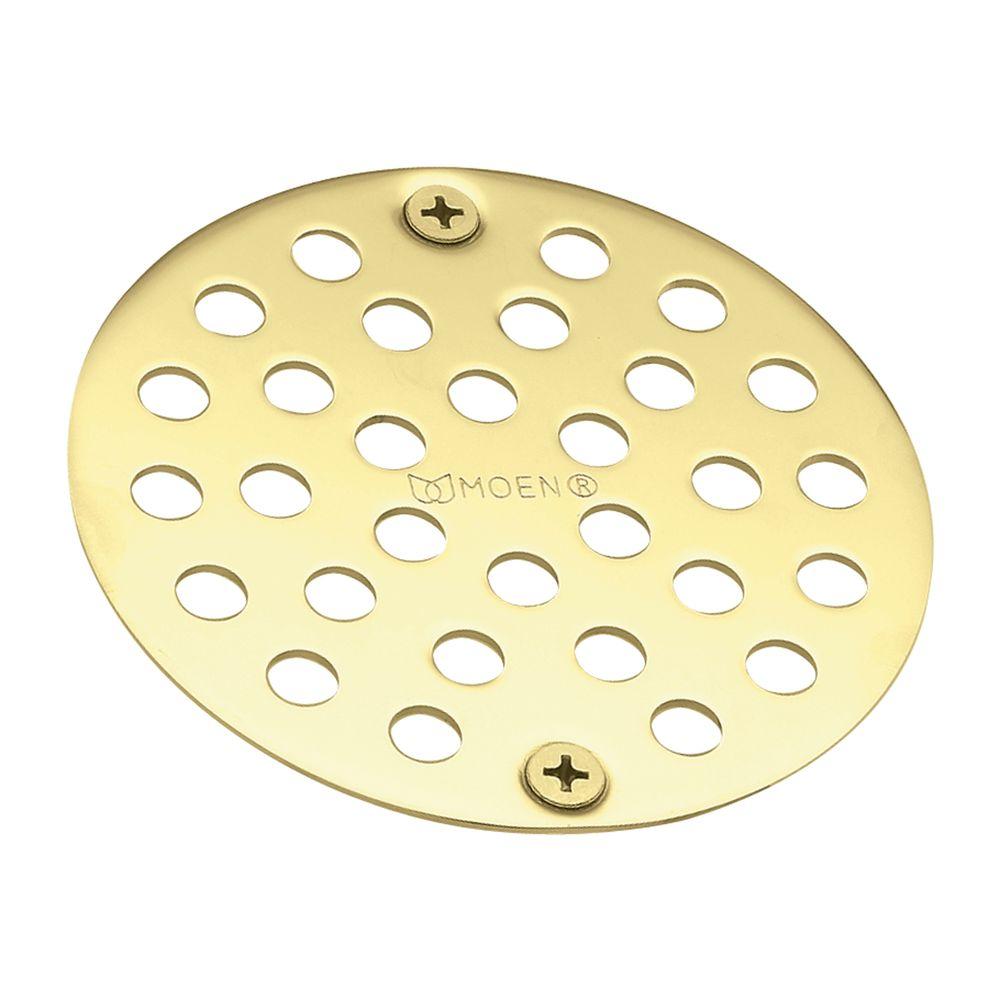 MOEN 4 in. Shower Drain Cover for 33/8" Opening in Polished Brass