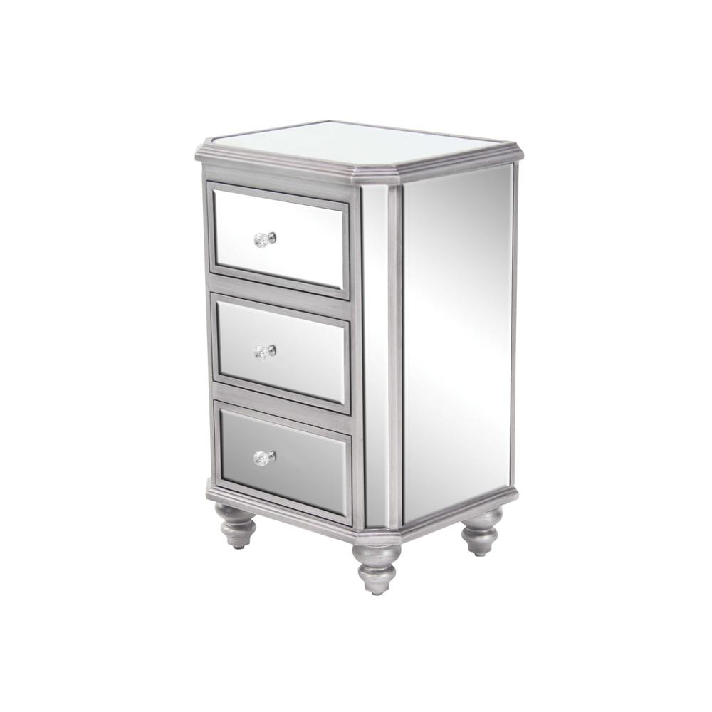 Litton Lane 3 Drawer Mirrored Side Chest 58758 The Home Depot Litton Lane 3 Drawer Mirrored Side Chest
