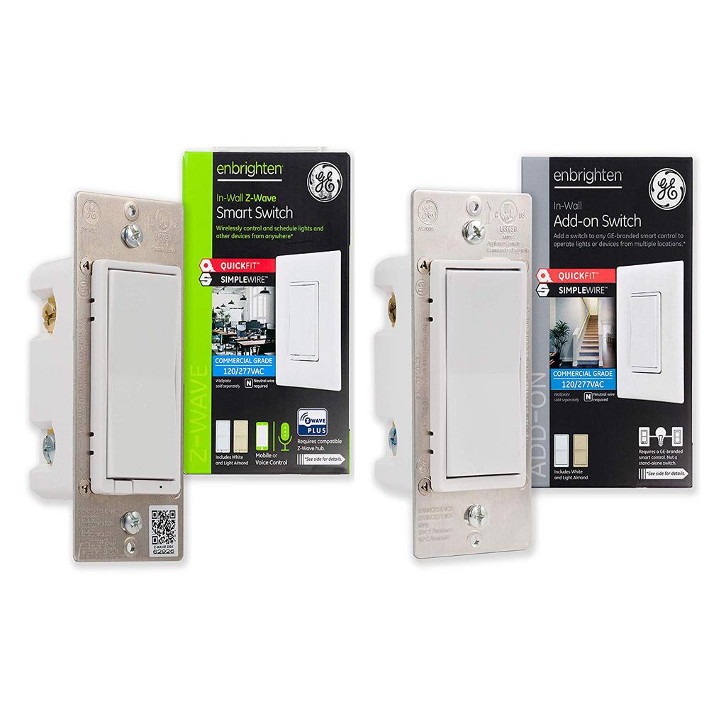 Z Wave Plus Smart Light Switch Kit White And Light Almond