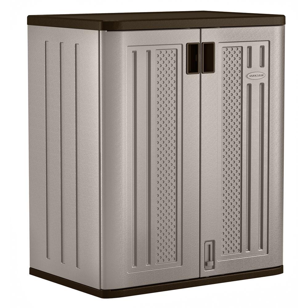 Simple Plastic Outdoor Storage Cabinet With Doors for Small Space