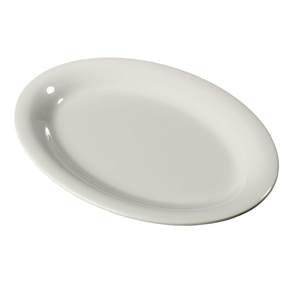 Carlisle 9.5 In. X 7 In. Melamine Small Oval Platter In Bone (Case Of ...