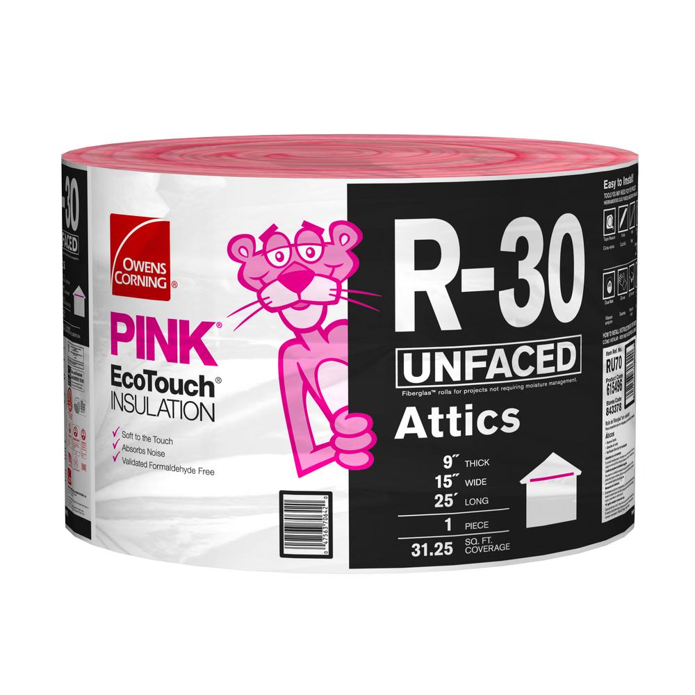 Owens Corning R-30 EcoTouch PINK Unfaced Fiberglass Insulation ...