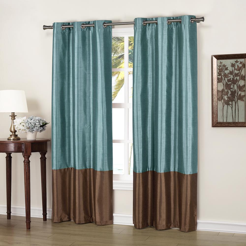 Duck River Bridgette 37 In X 84 L Polyester Faux Silk Curtain L Polyester Faux Silk Curtain Panel