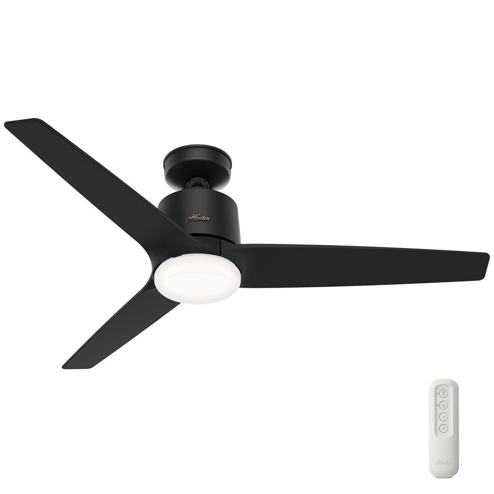 Hunter Moxie 52 in. Integrated LED Indoor Matte Black Ceiling Fan with
