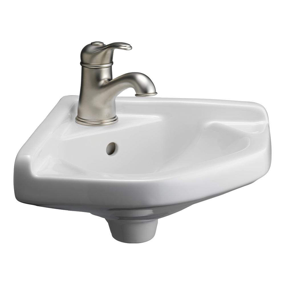 Barclay Products Corner Wall-Mounted Bathroom Sink in White-4-750WH ...