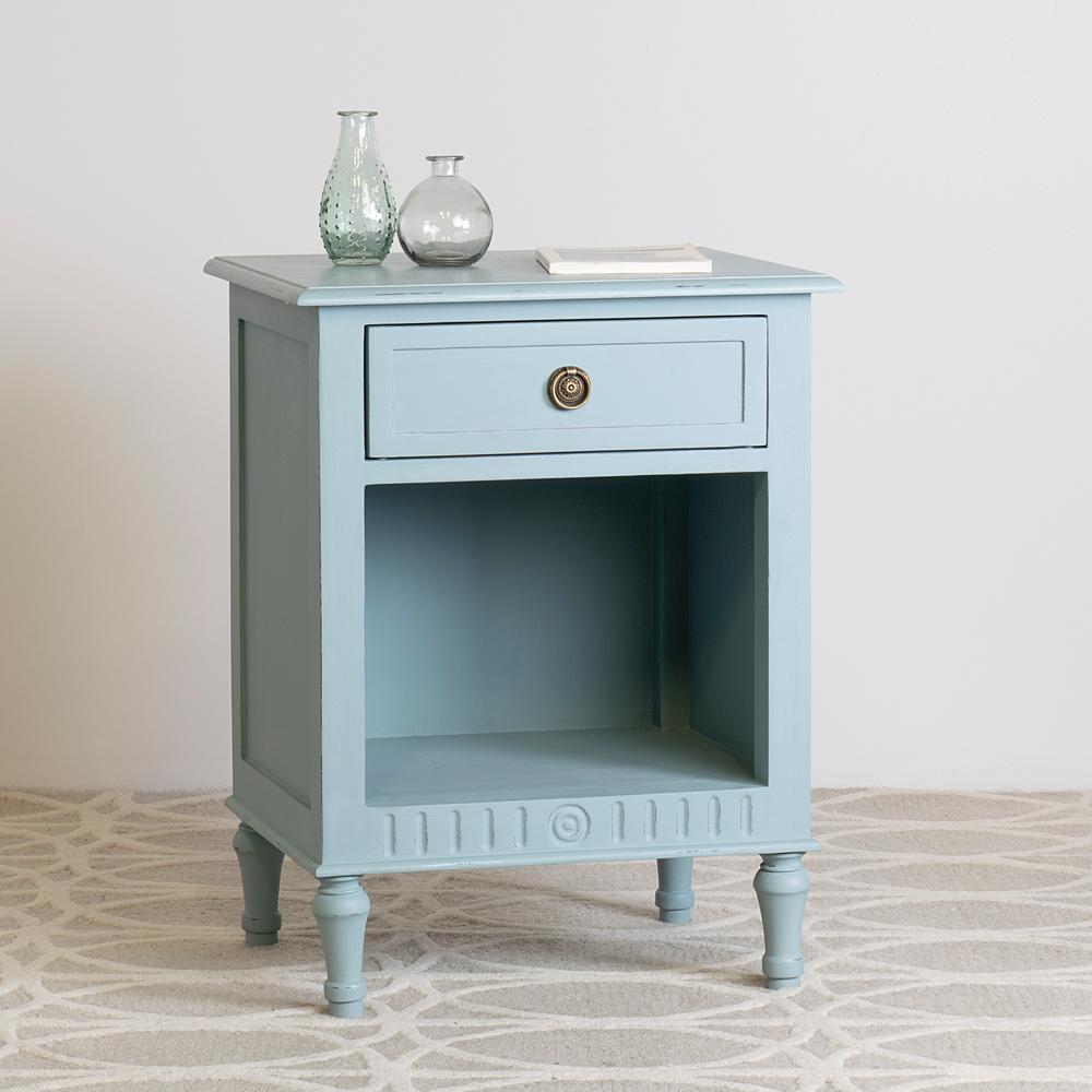 Light Blue Nightstands Los Angeles Brown Fabric Headboard Farmhouse