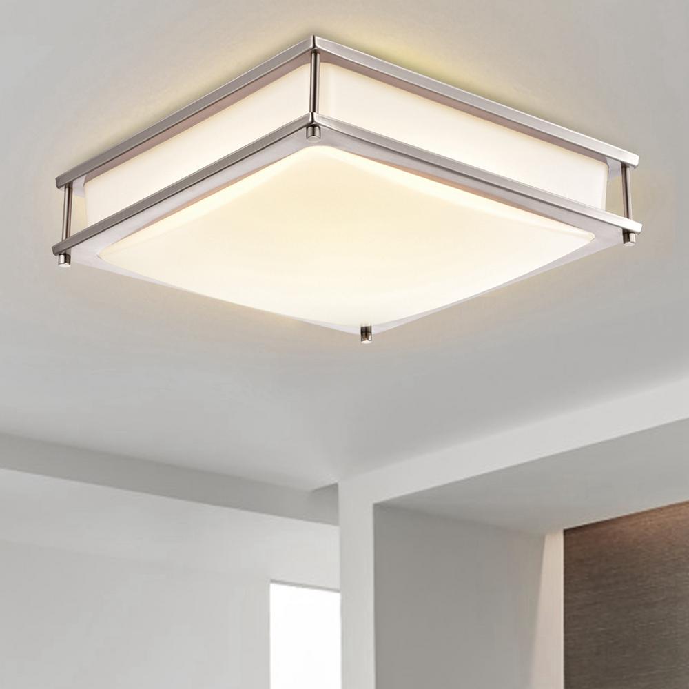 Square Flush Mount Lights Lighting The Home Depot - How To Attach Led Lights Ceiling Square Flush Mount Lights Lighting The Home Depot - How To Attach Led Lights Ceiling