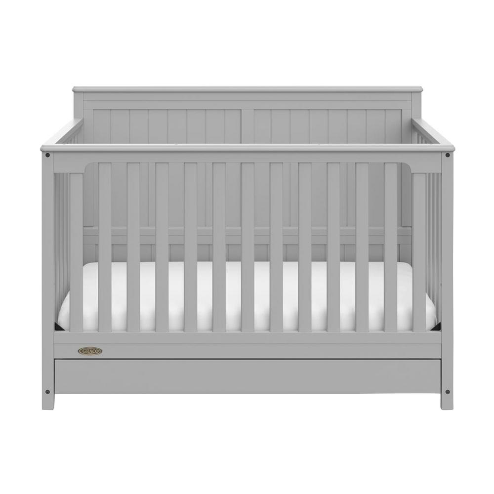 Graco Graco Hadley 4 In 1 Convertible Crib With Drawer Pebble Gray