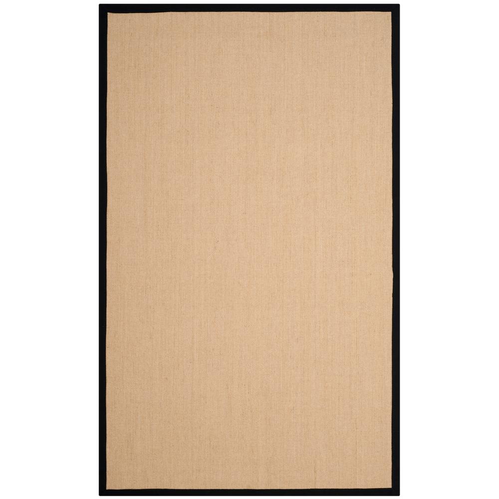 Natural Fiber Beige Black 4 Ft X 6 Indoor Area Rug