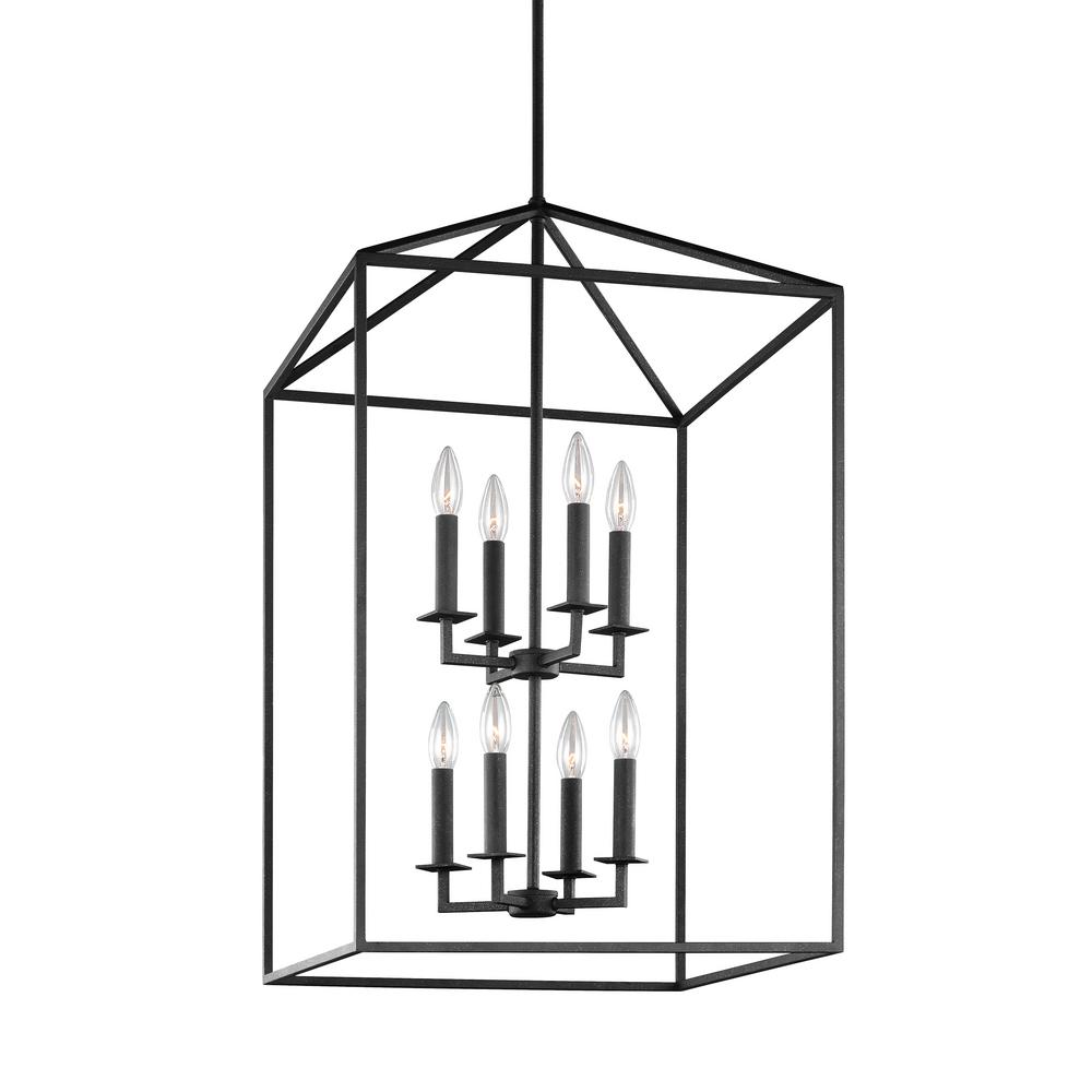 Sea Gull Lighting Perryton 8 Light Textured Blacksmith Hall Foyer Sea Gull Lighting Perryton 8 Light Textured Blacksmith Hall Foyer Lantern Pendant With Dimmable