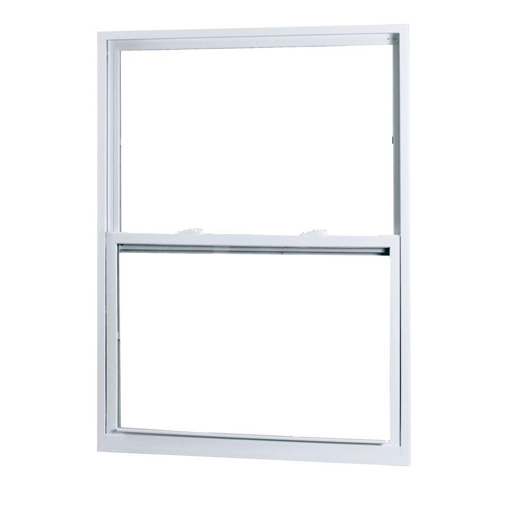 28 in. x 38 in. 50 Series Single Hung White Vinyl Window with Buck Frame