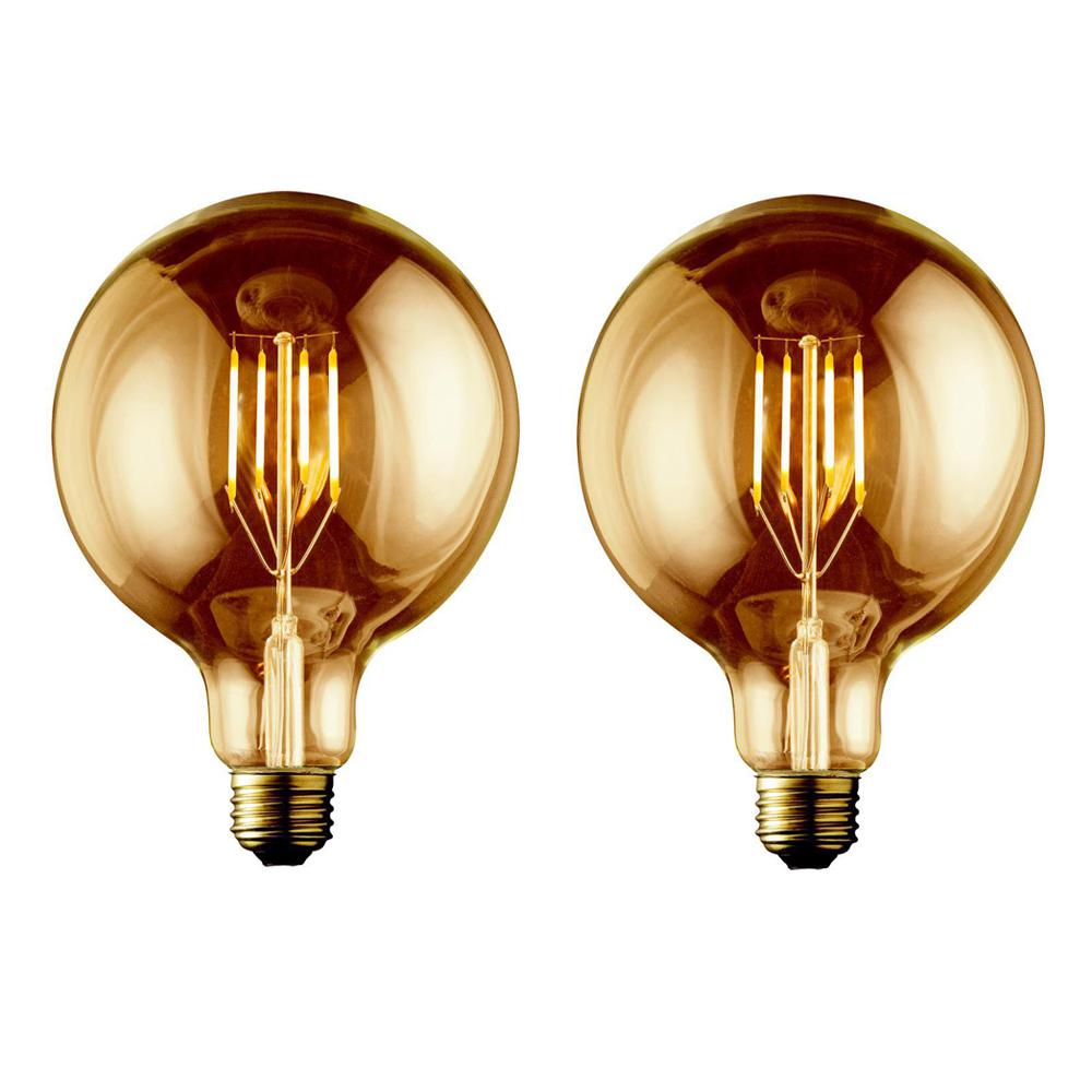 Archipelago 60w Equivalent Warm White G40 Amber Lens Vintage Globe Dimmable Led Light Bulb 2 Pack Archipelago 60w Equivalent Warm White G40 Amber Lens Vintage Globe Dimmable Led Light Bulb 2 Pack