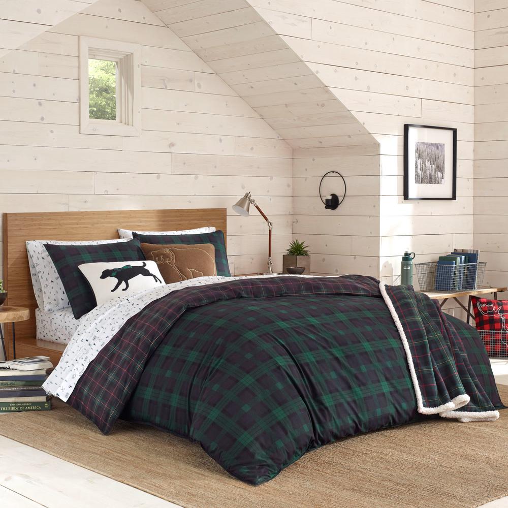 Eddie Bauer Woodland Tartan 3-Piece Green Plaid Cotton ...