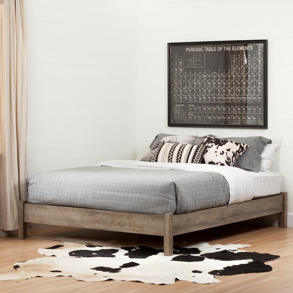 South S Munich Weathered Oak And Matte Black Queen Size 10495 South S Munich Weathered Oak And Matte Black Queen Size