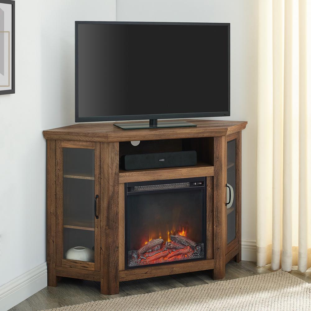 Walker Edison Furniture Company 48 In, White Corner Fireplace Tv Stand For 60 Inch