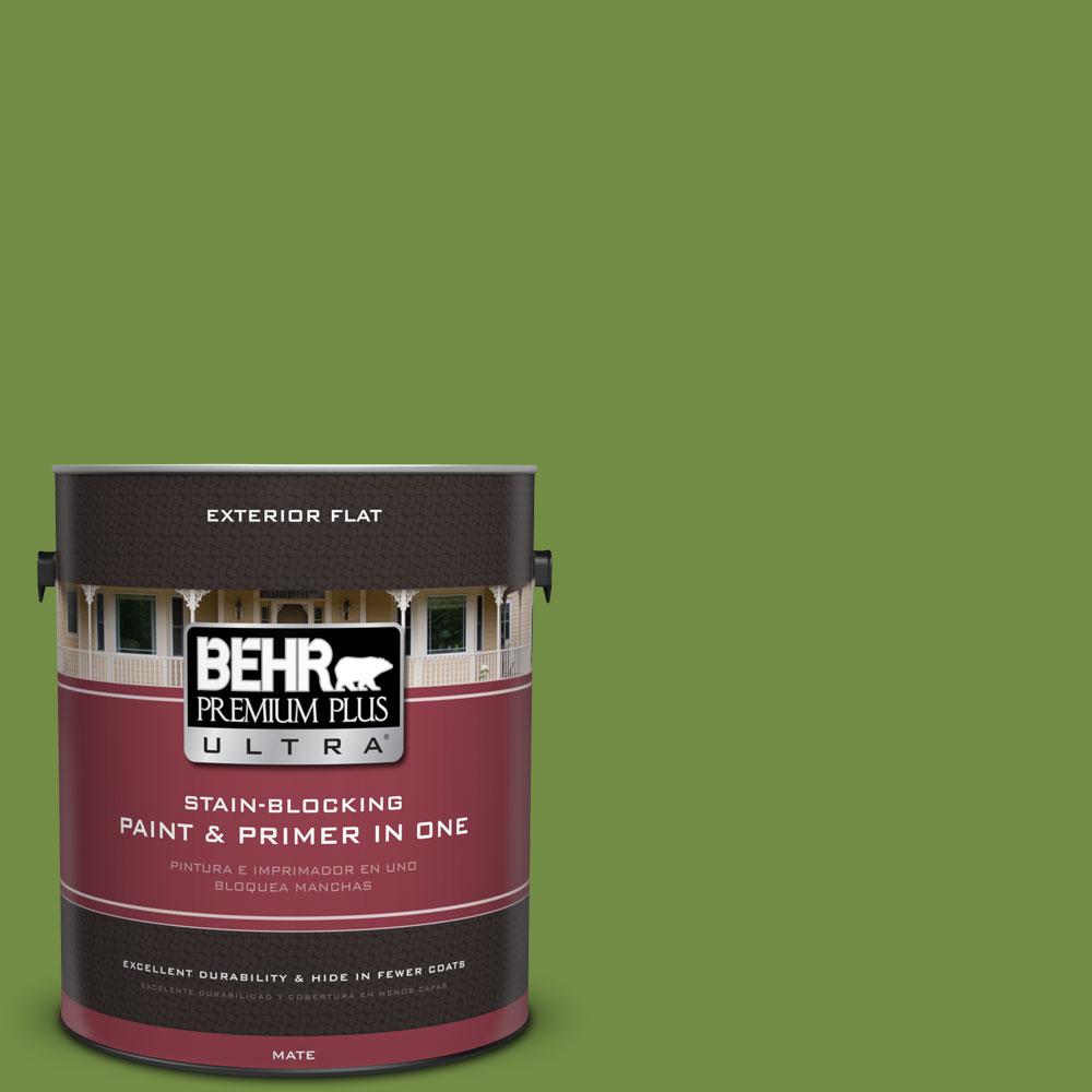 BEHR Premium Plus Ultra 1gal. 420D6 Thyme Green Flat Exterior Paint