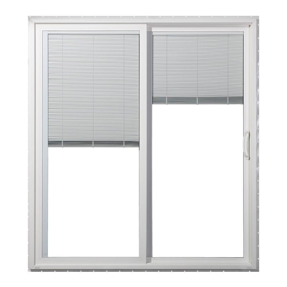 Jeld Wen 72 In X 80 In V 4500 White Vinyl Right Hand Full Lite Sliding Patio Door W Internal Blinds