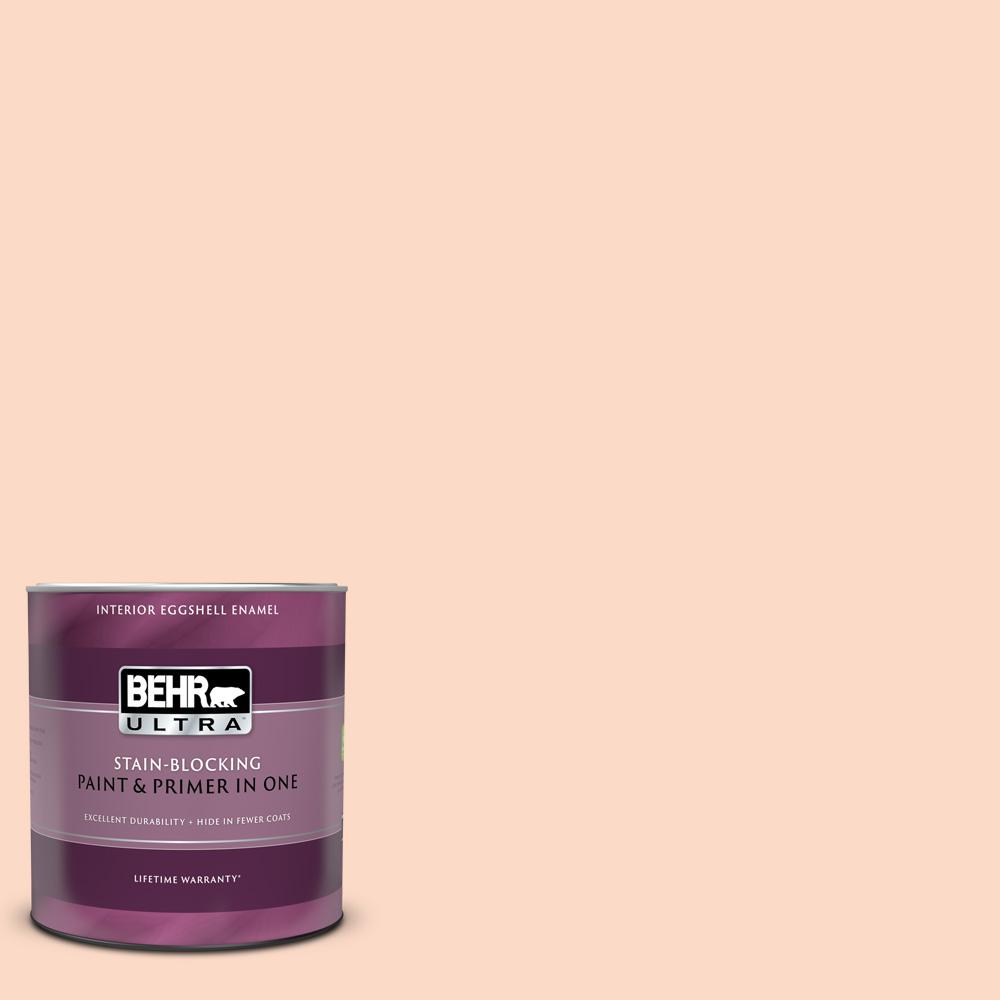 BEHR ULTRA 1 qt. #250C-2 Sugared Peach Eggshell Enamel Interior Paint ...