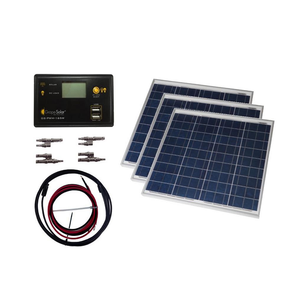 Grape Solar 150-Watt Off-Grid Solar Panel Kit-GS-150-KIT - The Home Depot