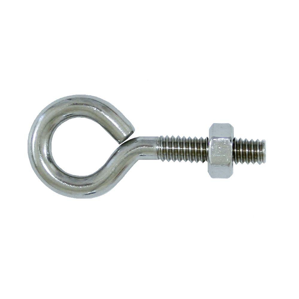 Everbilt 3/8 in. x 4-1/2 in. Zinc-Plated Lag Thread Screw Eye ...