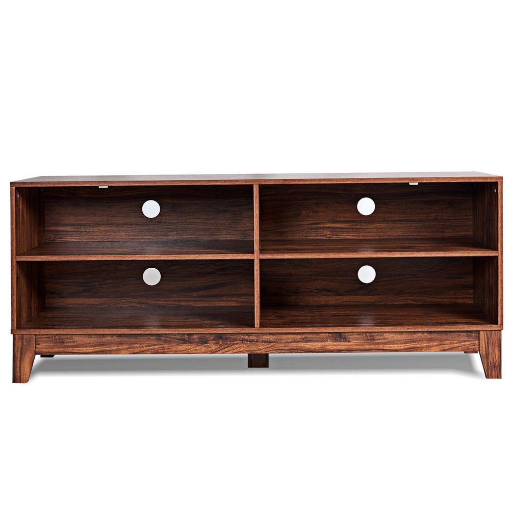 58/" TV Stand Entertainment Media Center Console Wood Storage Furniture w// Shelf