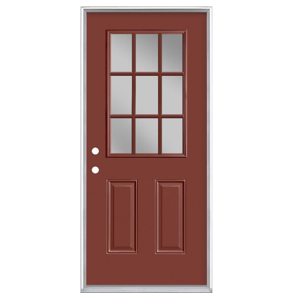 Masonite 36 in. x 80 in. 9Lite Red Bluff RightHand