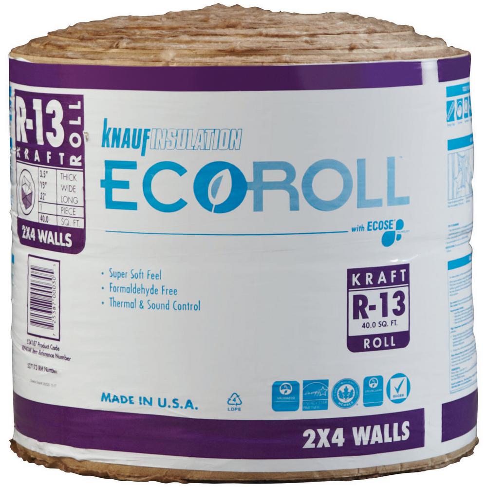 Roll R13 2x4 Wall Fiberglass Insulation Insulation The Home Depot