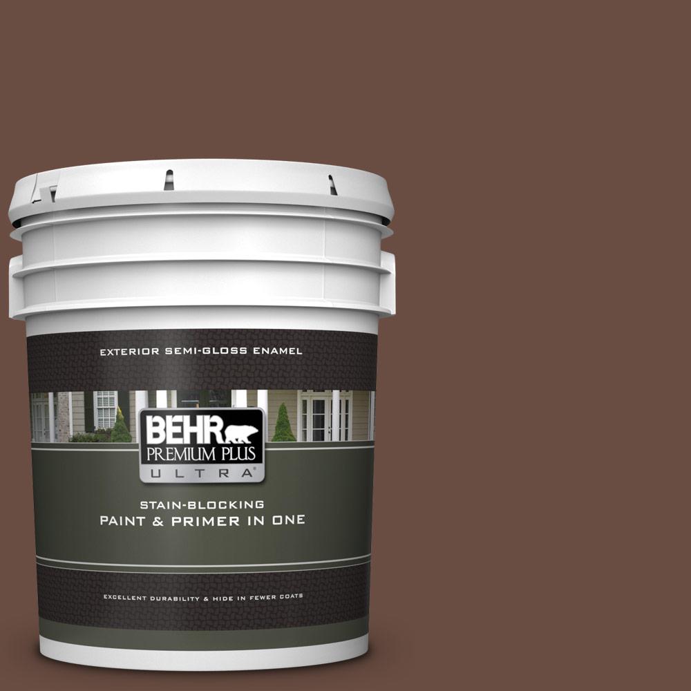 BEHR Premium Plus Ultra 5 gal. MQ205A Authentic Brown SemiGloss