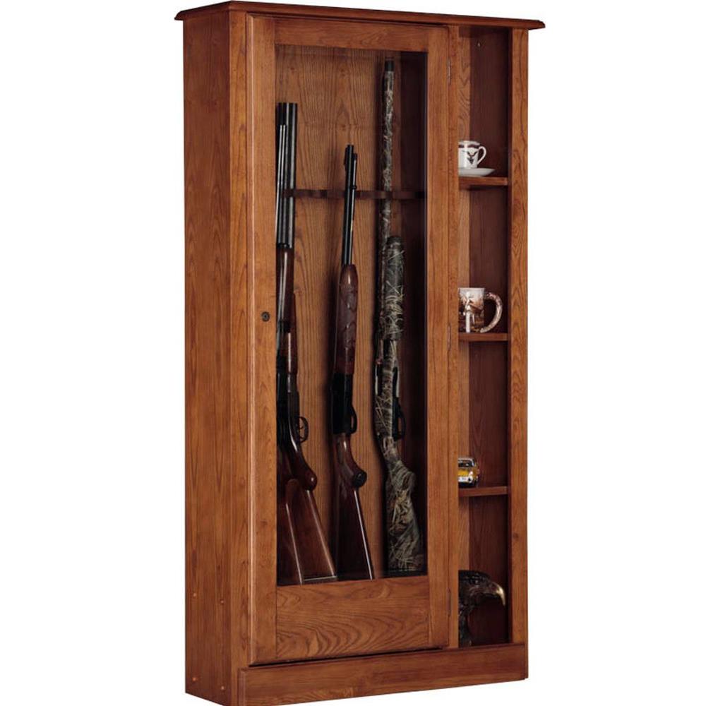 American Furniture Classics 5 51 Cu Ft 10 Gun Cabinet And Curio 725 The Home Depot