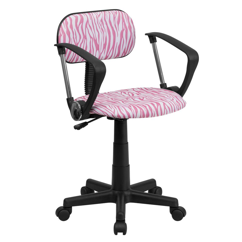Flash Furniture Pink And White Zebra Print Swivel Task Chair With Flash Furniture Pink And White Zebra Print Swivel Task Chair With Arms