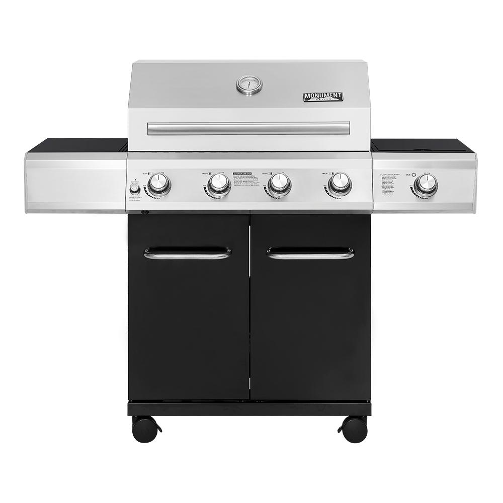 Monument Grills 4Burner Propane Gas Grill in Black with LED Controls