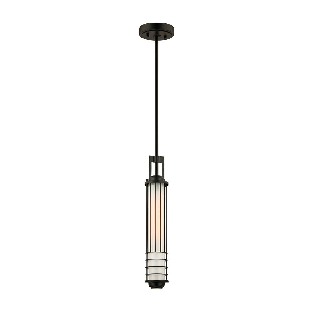 Troy Lighting Waterproof Outdoor Ceiling Powell Street Bronze 1 Light 5 25 In W Outdoor Hanging With Opal White