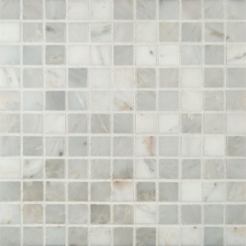 Msi Arabeo Carrara 12 In X 10mm Honed Marble Mesh Mounted Mosaic Tile 10 Sq Ft Case