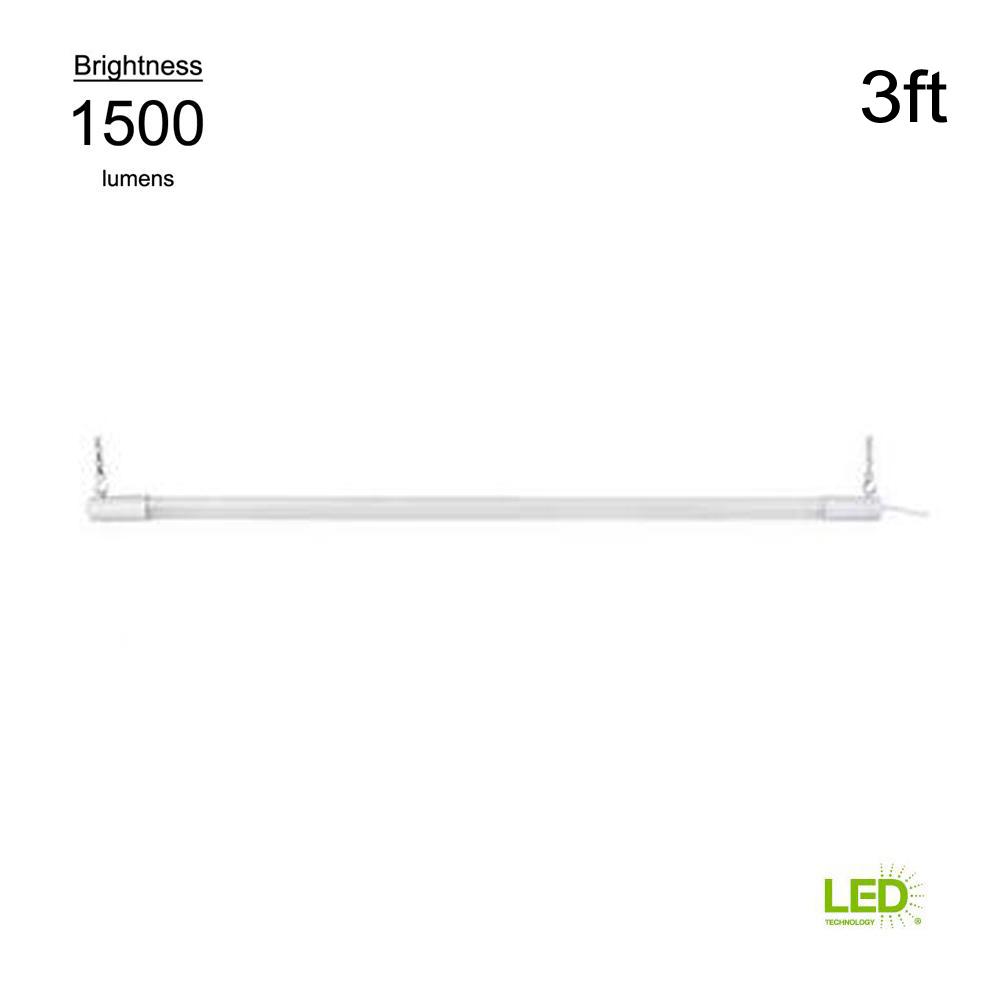 Lithonia Lighting 2 Light White Fluorescent Cold Weather 4000k 3 Ft White Integrated Led Light Bar With On Off Push