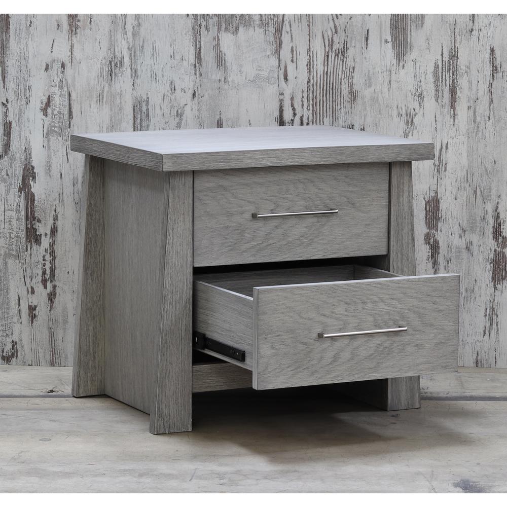 Unbranded Fusion 2 Drawer Driftwood Nightstand 8122dw The Home Depot