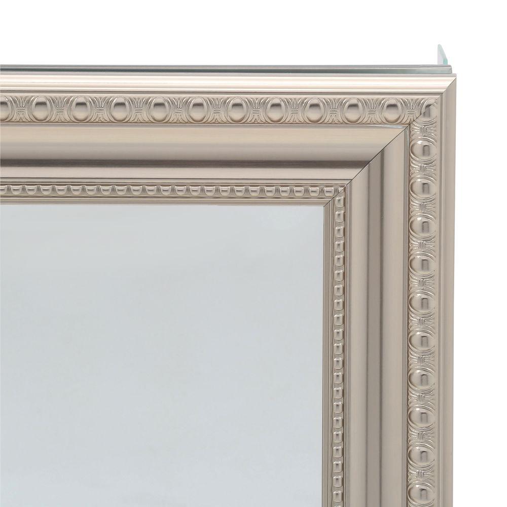 Pegasus 24 In W X 30 In H Framed Recessed Or Surface Mount Bathroom Medicine Cabinet With Deco Framed Door In Brushed Nickel Sp4596 The Home Depot