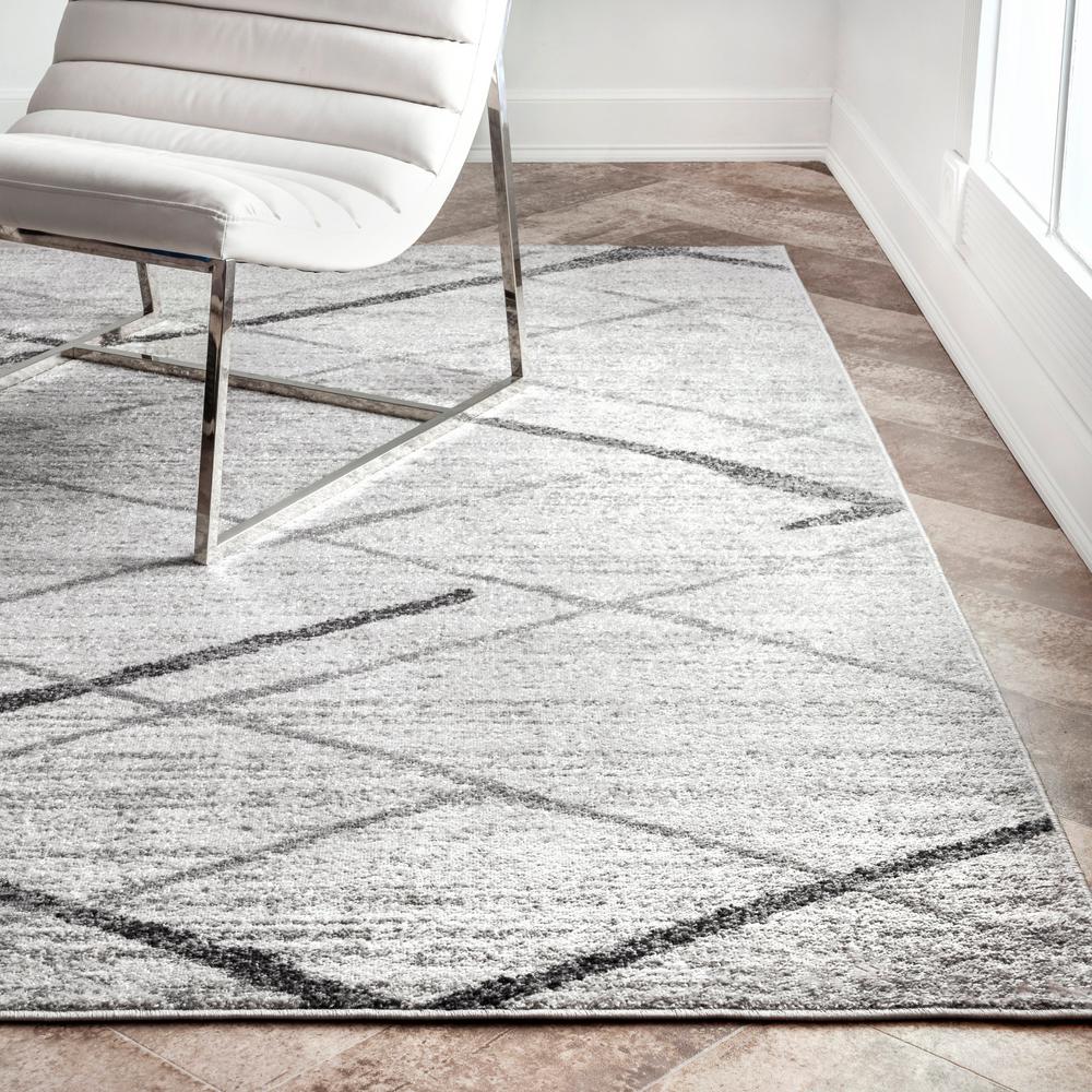 Nuloom Thigpen Contemporary Stripes Gray 6 Ft Square Rug 04a Nuloom Thigpen Contemporary Stripes