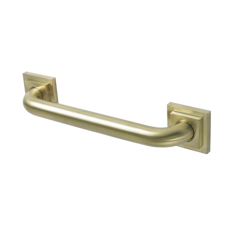 Kingston Brass Claremont 12 in. x 11/4 in. Grab Bar in Brushed Brass