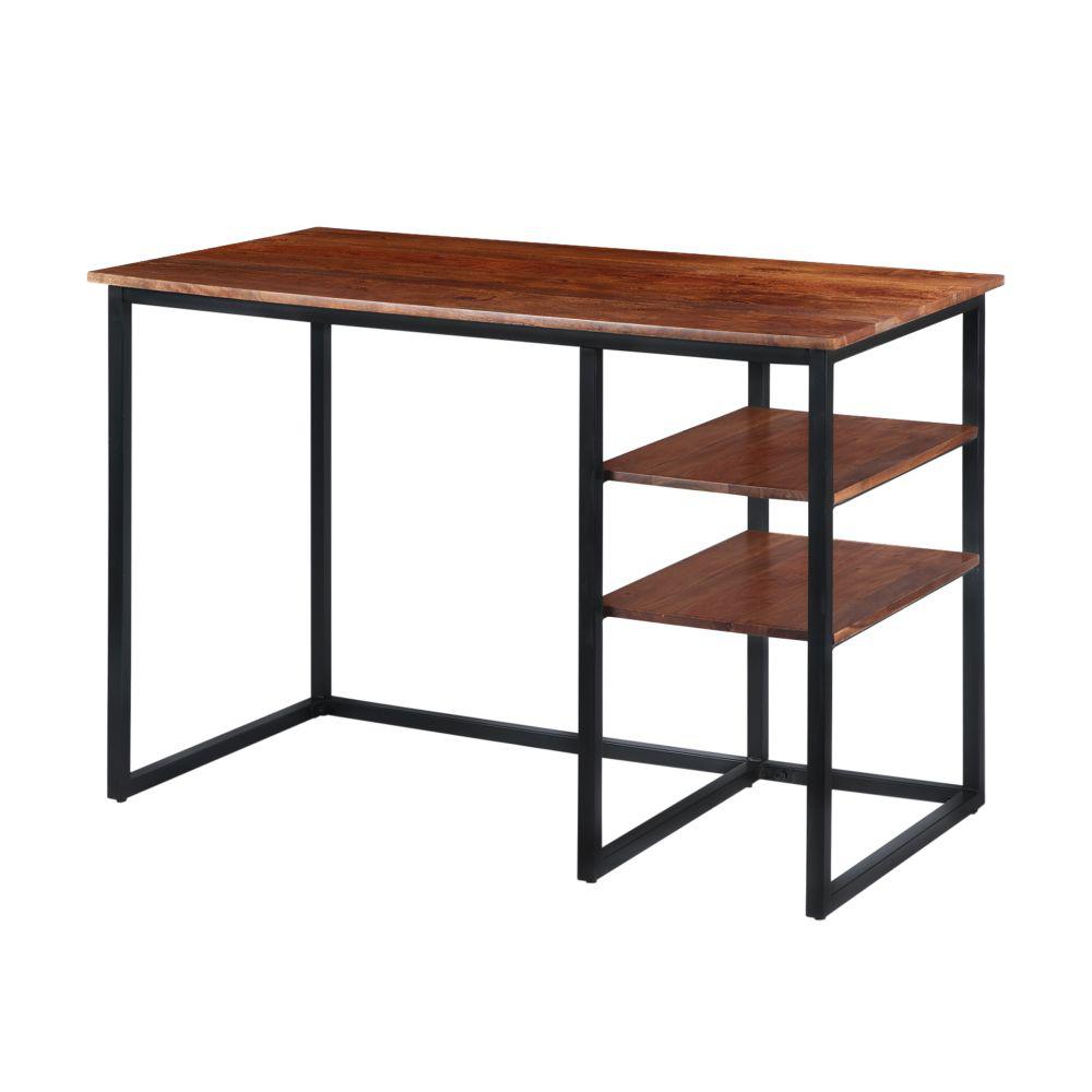 The Urban Port 45 In Tubular Brown And Black Metal Frame Desk