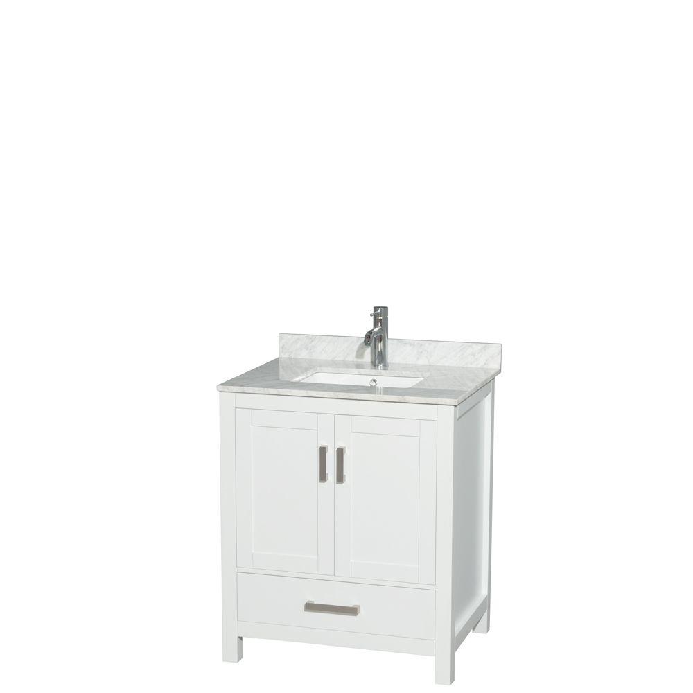 Wyndham Collection Sheffield 30 in. W x 22 in. D Vanity in White with