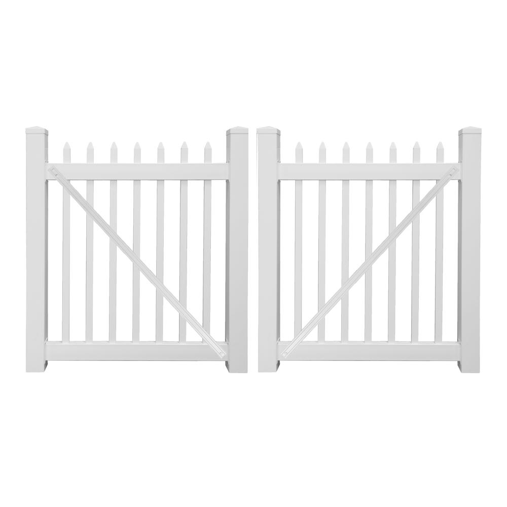 Weatherables Abbington 8 ft. W x 3 ft. H White Vinyl Picket Fence