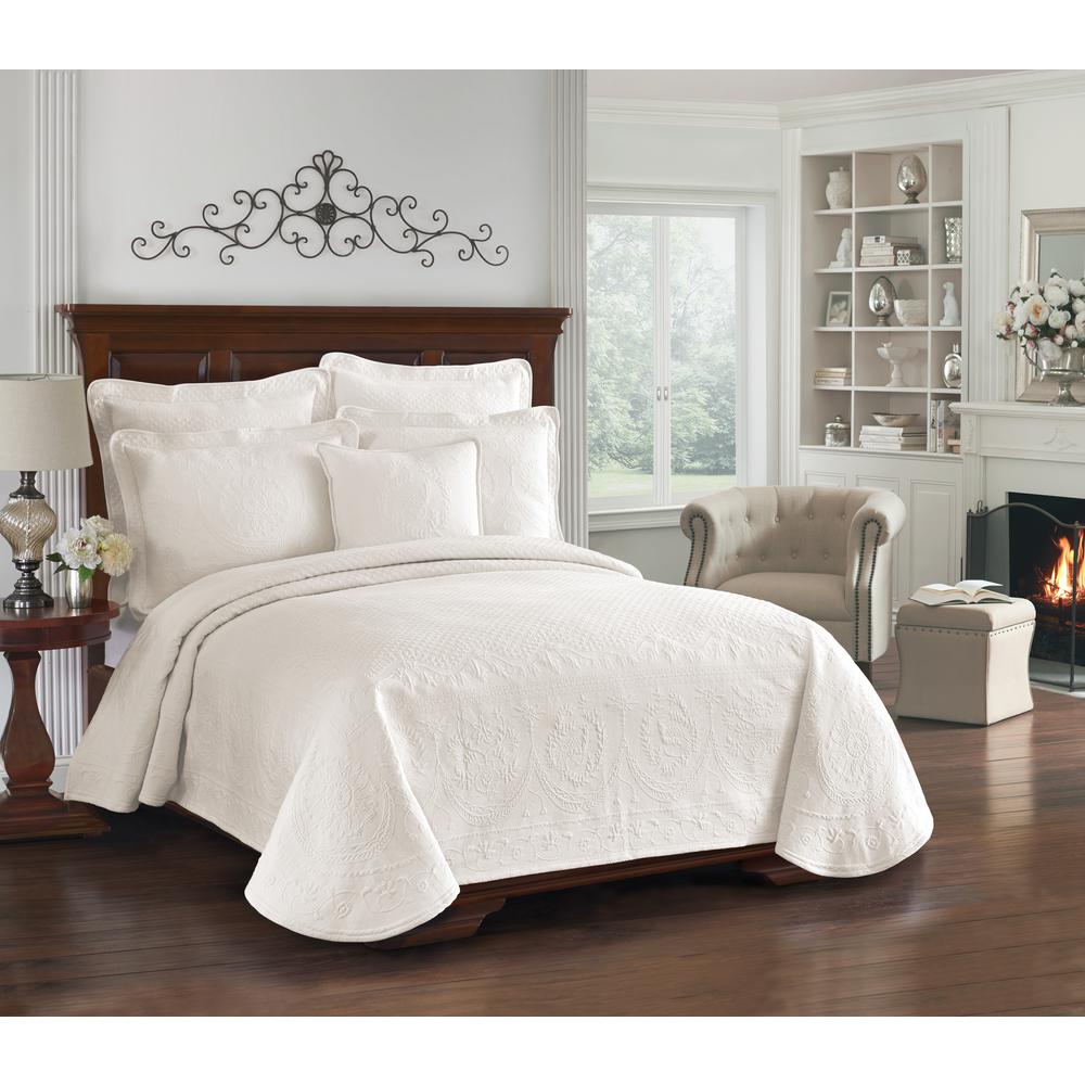 Historic Charleston Collection King Charles Ivory Matelasse Cotton Twin