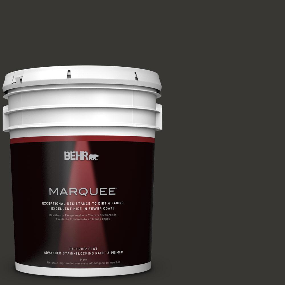 BEHR MARQUEE 5 gal Black Matte Exterior Paint  and Primer 