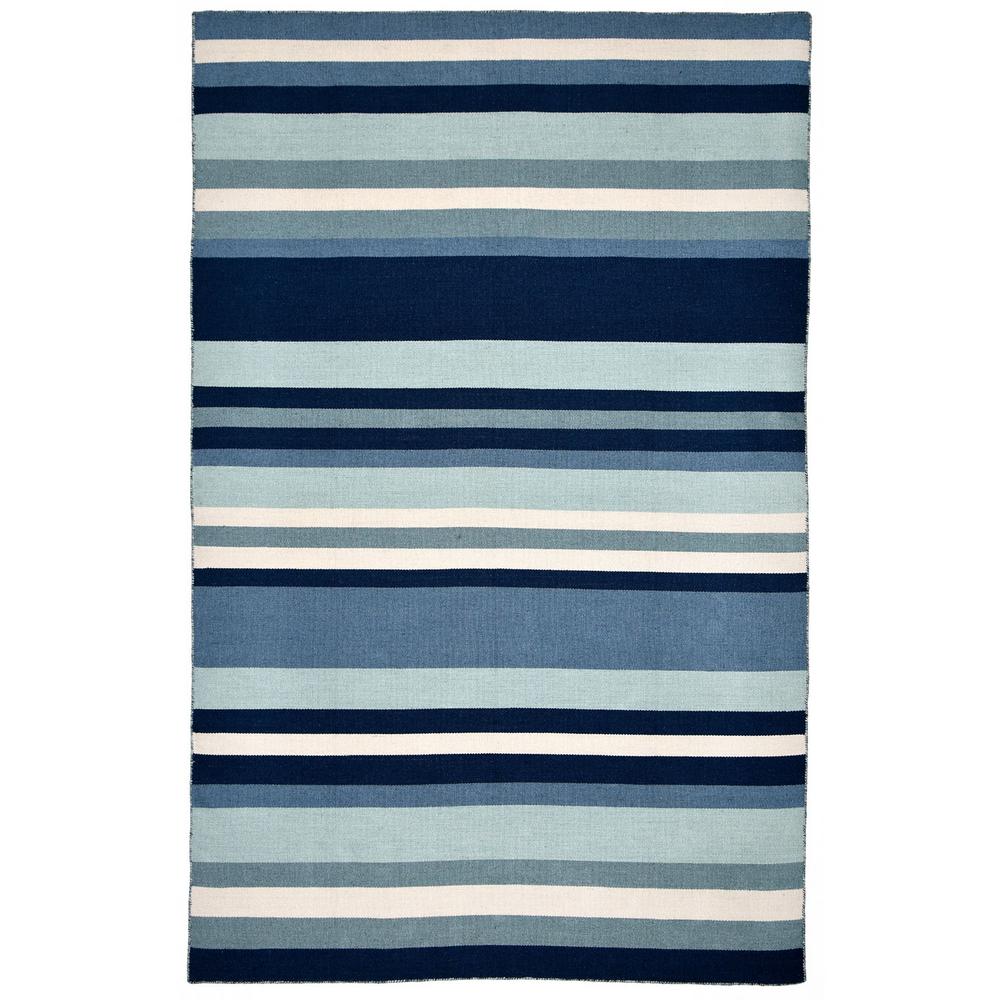 Tasso Bright Stripe Waters 5 ft. x 8 ft. Rectangle Indoor/Outdoor Area RugTSO57B41703 The