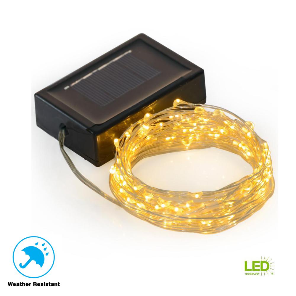 Solar String Lights Outdoor Lighting The Home Depot Compare 36 Ft 100 Led Integrated Solar Copper String Light