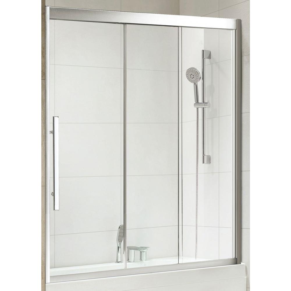 Wet Republic Torrento Premium 59 in. x 58 in. Framed Sliding Shower